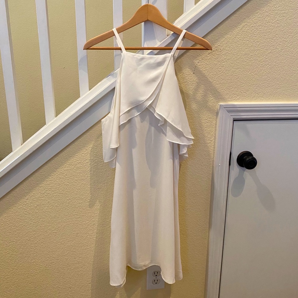 RACHEL Rachel Roy Ruffled Cold-Shoulder Dress